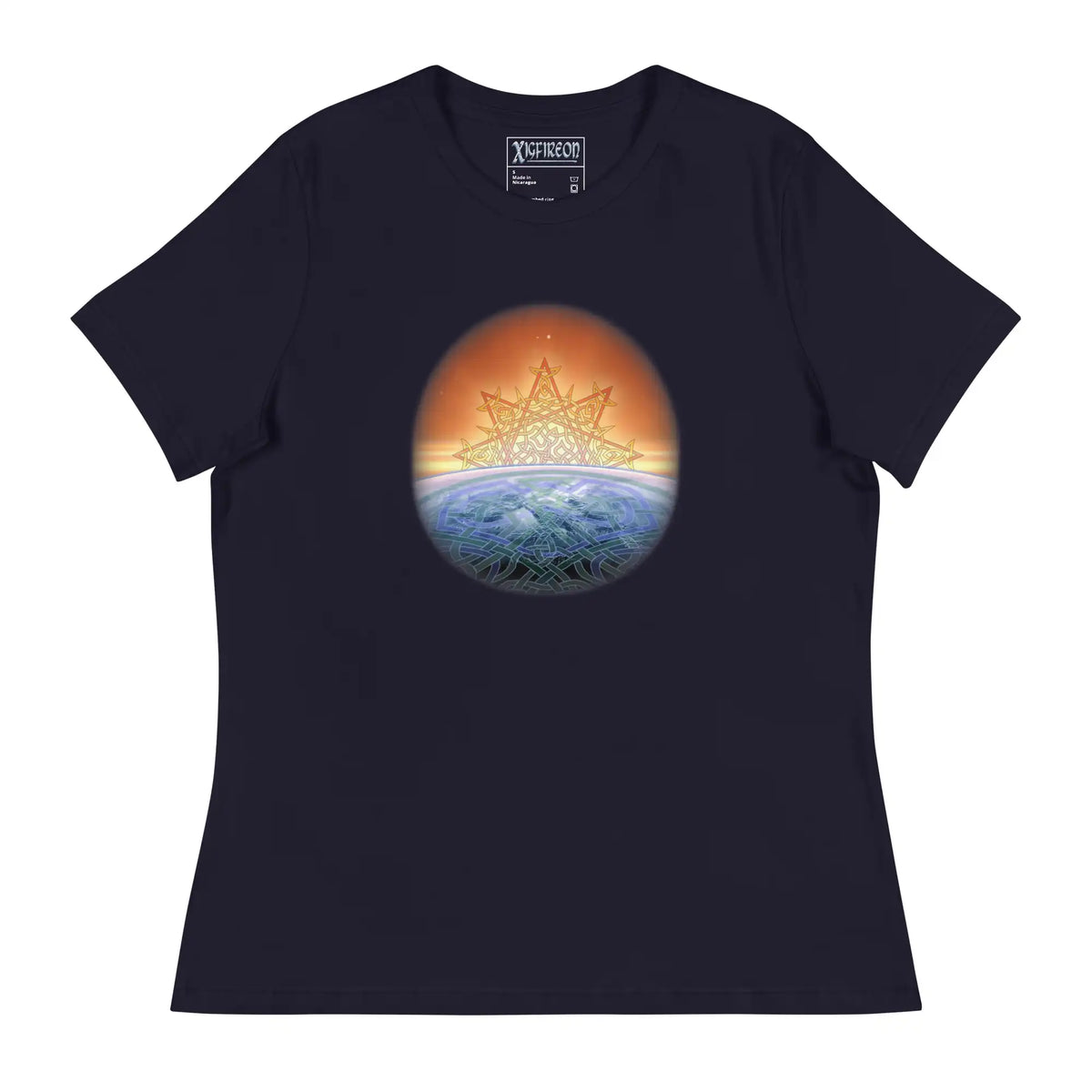 A navy blue Xigfireon woman&