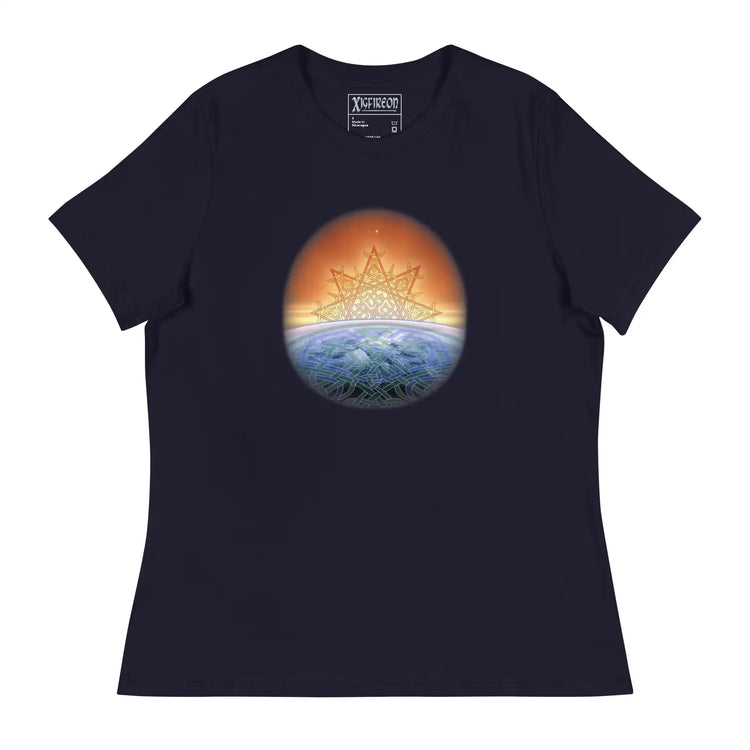 A navy blue Xigfireon woman&