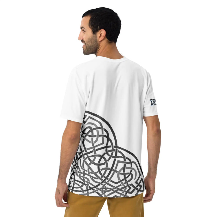A young man, viewed from behind, wearing a men&
