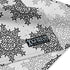 A close up view of the Xigfireon logo on a small sized (17.37 inch x 17.37 inch) Morning Star Fire Black and White Solid Cosmos Inverted bandana.