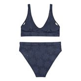 Celtic knot bikini by Xigfireon, shown from the back, featuring the Midnight Blue Cosmos patterned series of the `Morning Star Fire` design.