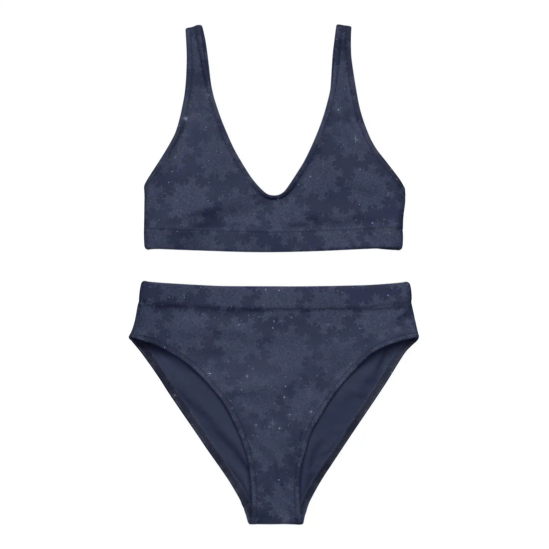 Xigfireon Morning Star Fire Celtic knot high-waisted bikini in Midnight Blue Cosmos.