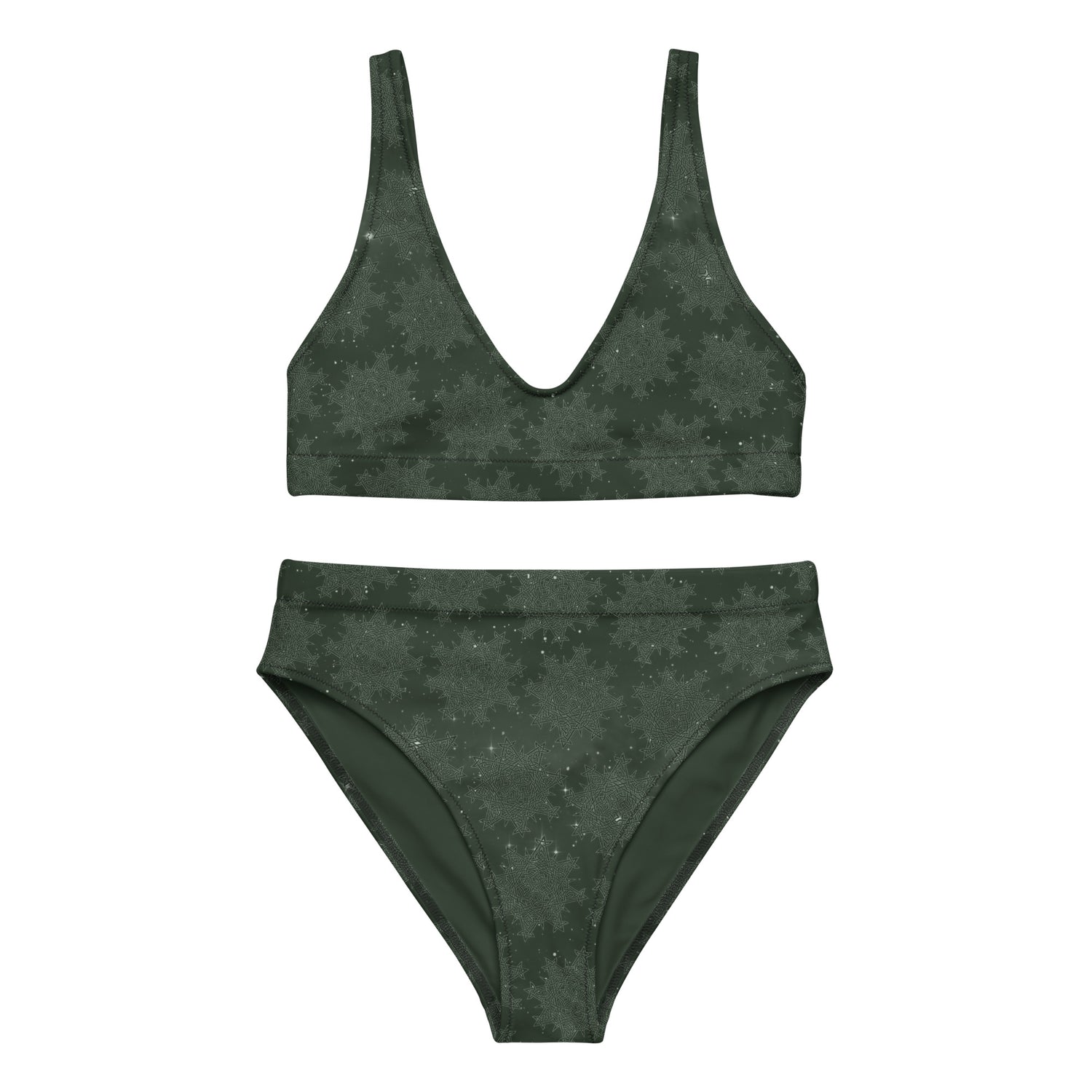Celtic knot bikini by Xigfireon featuring the Midnight Green Cosmos patterned series of the `Morning Star Fire` design.