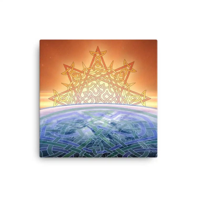 A 12" x 12" canvas print of the Derivation II Celtic knots merger design.