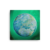 A 12" x 12" canvas print of the Deep Forest iteration of the Reach Of The Spirit Celtic knot design.