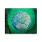 A 16" x 20" canvas print of the Deep Forest iteration of the Reach Of The Spirit Celtic knot design.