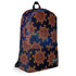 A Xigfireon graphic backpack featuring the Fire Colour Cosmos iteration of the `Morning Star Fire` Celtic knot pattern. The `Morning Star Fire` Celtic knot symbolizes the Sun.