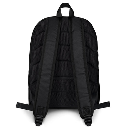 A view of the straps on a Xigfireon graphic backpack featuring the Living Colour iteration of the Reach Of The Spirit Celtic knot design. The Reach Of The Spirit Celtic knot represents Mother Earth.