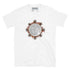 A classic white Xigfireon graphic tee featuring the Eclipsed iteration of the Morning Star Fire Celtic knot design, inspired by the Annular Solar Eclipse of 2023.