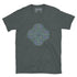 A dark heather Xigfireon graphic t-shirt featuring the Living Colour iteration of the Reach Of The Spirit Celtic knot design. The Reach Of The Spirit Celtic knot symbolizes the Earth.