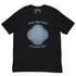 This black graphic t-shirt features the Blue Slate iteration of the `Reach Of The Spirit` Celtic knot design along with a message in a Celtic font: "Our Mother, Cherish Her".