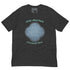 This dark grey heather graphic t-shirt features the Blue Slate iteration of the Reach Of The Spirit Celtic knot design along with a message in a Celtic font: "Our Mother, Cherish Her".