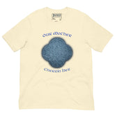 This naturally colored graphic t-shirt features the Blue Slate iteration of the `Reach Of The Spirit` Celtic knot design along with a message in a Celtic font: "Our Mother, Cherish Her".
