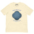 This naturally colored graphic t-shirt features the Blue Slate iteration of the Reach Of The Spirit Celtic knot design along with a message in a Celtic font: "Our Mother, Cherish Her".