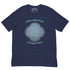 This navy blue graphic t-shirt features the Blue Slate iteration of the Reach Of The Spirit Celtic knot design along with a message in a Celtic font: "Our Mother, Cherish Her".