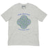 This athletic heather grey graphic t-shirt features the Living Colour iteration of the `Reach Of The Spirit` Celtic knot design along with a message in a Celtic font: "Our Mother, Cherish Her".
