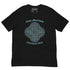 This black graphic t-shirt features the Living Colour iteration of the Reach Of The Spirit Celtic knot design along with a message in a Celtic font: "Our Mother, Cherish Her".