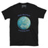 This black graphic t-shirt features the Sacred Planet iteration of the `Reach Of The Spirit` Celtic knot design along with a message in a Celtic font: "Our Mother, Cherish Her".