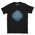 The Blue Slate iteration of the Reach Of The Spirit Celtic knot design on a black t-shirt.