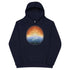 A kids navy graphic hoodie featuring the Derivation II Celtic knots merger design.