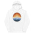 A kids white graphic hoodie featuring the Derivation II Celtic knots merger design.