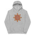 A kids athletic heather graphic hoodie featuring the Fire Colour iteration of the Morning Star Fire Celtic knot design.