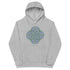 A kids athletic heather graphic hoodie featuring the Living Colour iteration of the Reach Of The Spirit Celtic knot design.