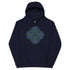 A kids navy blazer graphic hoodie featuring the Living Colour iteration of the Reach Of The Spirit Celtic knot design.