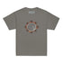 A charcoal grey Xigfireon kids graphic t-shirt featuring the Eclipsed iteration of the Morning Star Fire Celtic knot design. The Morning Star Fire Celtic knot represents the sun.