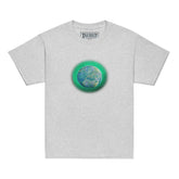 A sport grey Xigfireon kids graphic t-shirt featuring the Deep Forest iteration of the `Reach Of The Spirit` Celtic knot design. The `Reach Of The Spirit` Celtic knot symbolizes Mother Earth.