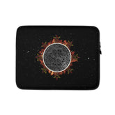 A 13 inch graphic laptop sleeve featuring the Eclipsed iteration of the Morning Star Fire Celtic knot design amidst a field of stars.