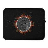A 15 inch graphic laptop sleeve featuring the Eclipsed iteration of the Morning Star Fire Celtic knot design amidst a field of stars.