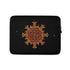 A 13 inch graphic laptop sleeve featuring the Fire Colour iteration of the Morning Star Fire Celtic knot design amidst a field of stars.