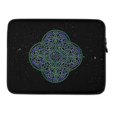 A 15 inch graphic laptop sleeve featuring the Living Colour iteration of the Reach Of The Spirit Celtic knot design amidst a field of stars.