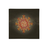 An 18 inch by 18 inch Xigfireon pillowcase featuring the Fire Colour iteration of the Morning Star Fire Celtic knot design, a symbol representing Father Sun.