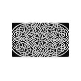 The front side of a 20 inch by 12 inch Xigfireon pillowcase featuring the Black & White Súmáilte iteration of the Reach Of The Spirit Celtic knot design. The Reach Of The Spirit Celtic knot represents Mother Earth.