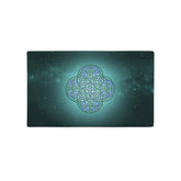 A 20 inch by 12 inch Xigfireon pillow case featuring the Living Colour iteration of the Reach Of The Spirit Celtic knot design, symbolizing Mother Earth.