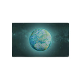 A 20 inch by 12 inch Xigfireon pillow case featuring the Sacred Planet iteration of the Reach Of The Spirit Celtic knot design, symbolizing Mother Earth.