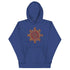 A team royal blue Xigfireon graphic hoodie featuring the Fire Colour iteration of the Morning Star Fire Celtic knot design. The Morning Star Fire Celtic knot represents our glorious Sun.