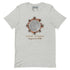 Xigfireon Solar Eclipse August 12, 2026 commemorative t-shirt in athletic heather grey featuring the Morning Star Fire Eclipsed Celtic knot design with original hand-drawn eclipse-inspired artwork and text that reads &