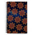 The front side of a Xigfireon graphic spiral notebook featuring the Fire Colour Cosmos patterned series of the Morning Star Fire Celtic knot design.
