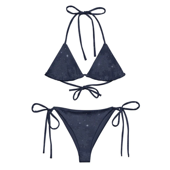 Celtic knot string bikini by Xigfireon featuring the Midnight Blue Cosmos patterned series of the `Morning Star Fire` design.