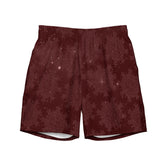 Celtic knot swim trunks by Xigfireon featuring the Midnight Red Cosmos patterned series of the `Morning Star Fire` design.