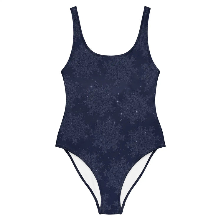 Celtic knot swimsuit by Xigfireon featuring the Midnight Blue Cosmos patterned series of the `Morning Star Fire` design.