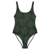 Celtic knot swimsuit by Xigfireon featuring the Midnight Green Cosmos patterned series of the `Morning Star Fire` design.