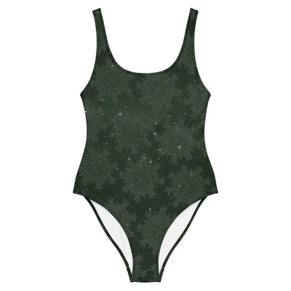 Celtic knot swimsuit by Xigfireon featuring the Midnight Green Cosmos patterned series of the Morning Star Fire design.