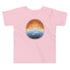 A pink Xigfireon toddler graphic t-shirt featuring the Derivation II Celtic knot merger design symbolizing the Sun and the Earth in their cosmic dance.