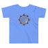 A heather Columbia blue Xigfireon toddler graphic t-shirt featuring the Eclipsed iteration of the Morning Star Fire Celtic knot design. The Morning Star Fire Celtic knot represents Father Sun.
