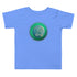 A heather Columbia blue Xigfireon toddler graphic t-shirt featuring the Deep Forest iteration of the Reach Of The Spirit Celtic knot design. The Reach Of The Spirit Celtic knot represents Earth.