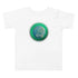 A white Xigfireon toddler graphic t-shirt featuring the Deep Forest iteration of the Reach Of The Spirit Celtic knot design. The Reach Of The Spirit Celtic knot symbolizes the Earth.